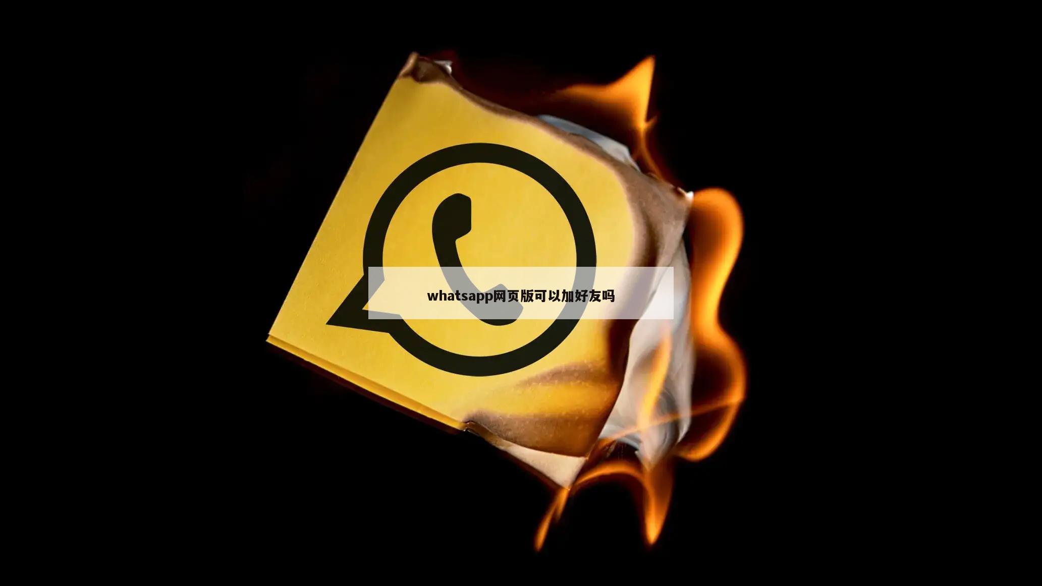 whatsapp网页版可以加好友吗